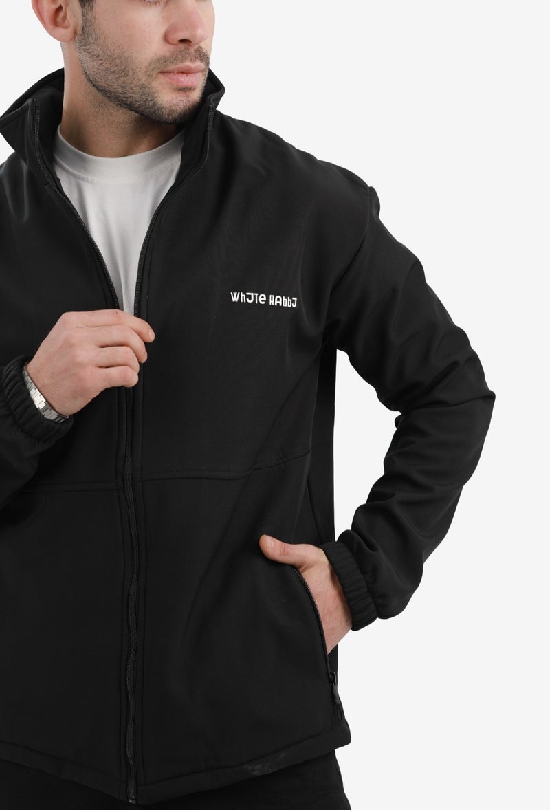 White Rabbit Men’s Softshell Water-Resistant Jacket – Windproof Lightweight Design with Full Zipper - Image 5